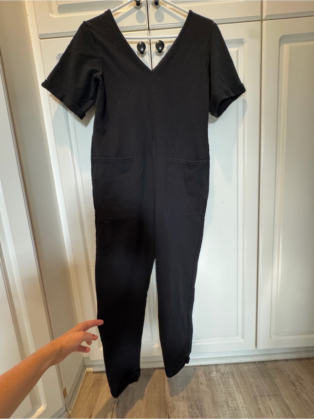 Smash + Tess Black V-Neck Short Sleeve Jumpsuit